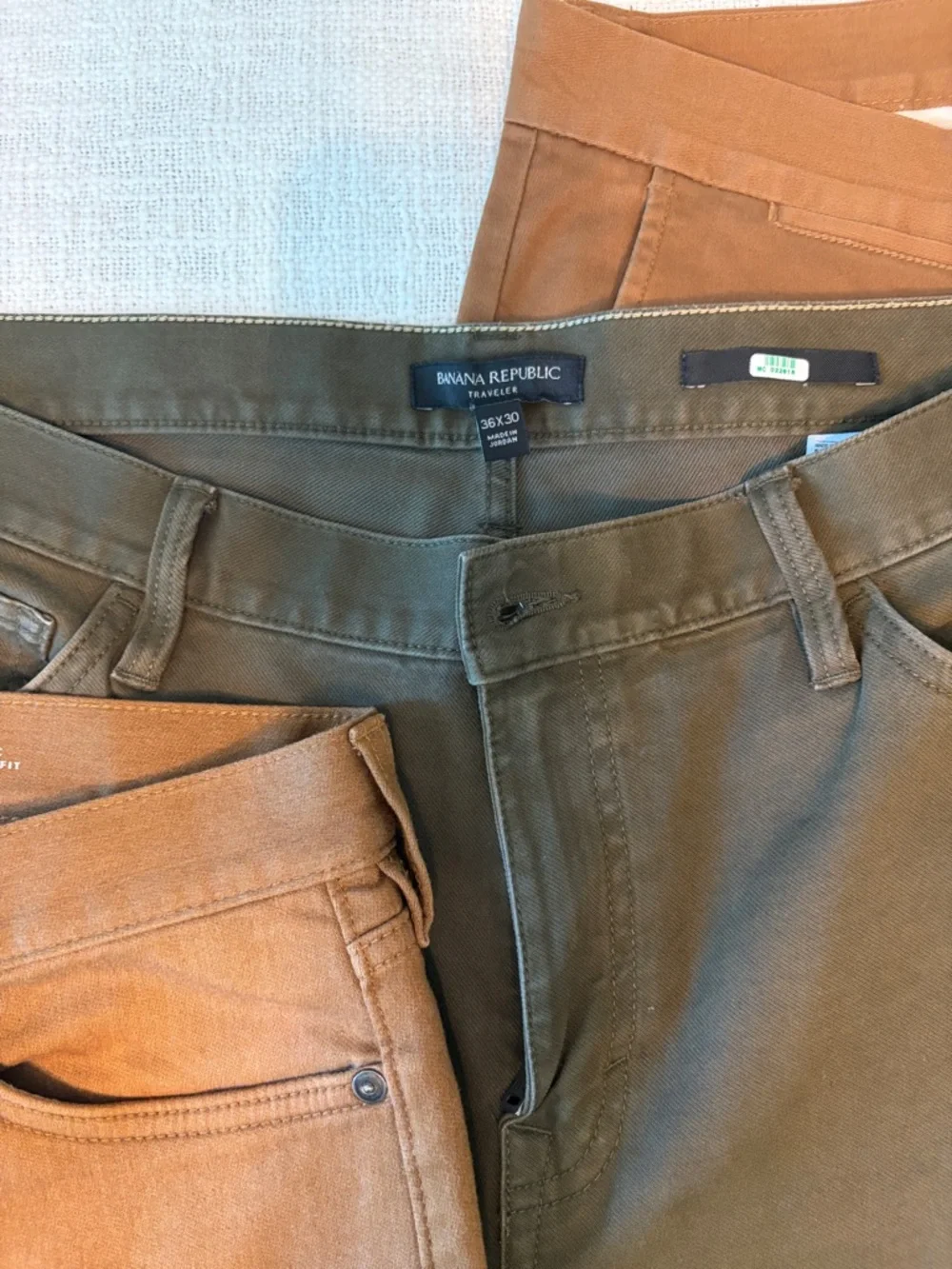 Mixed Men's Pants in Brown, Olive, and Gray